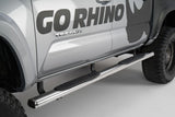 4 Inch 1000 Series SideSteps & Bracket Kit Stainless Steel 2007-2021 Toyota Tundra Go Rhino