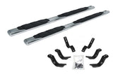 5 Inch 1000 Series Side Steps with Mounting Brackets Kit Polished Stainless Steel 2007-2013 Silverado/Sierra 1500/2500 HD Go Rhino