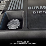 2001-2023 GM 6.6L/3.0L Duramax Billet Aluminum Engine Oil Filler Cap
