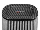 Track Series Intake Replacement Air Filter w/ Pro Dry S Media - Carbon Fiber top (7-1/2x5-1/2) Inch F x (9x7) Inch B x (5-3/4x3-3/4) Inch T (Carbon Fiber) x 10 Inch H aFe Power