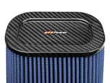 Track Series Intake Replacement Air Filter w/ Pro 5R Media - Carbon Fiber top (7-1/2x5-1/2) Inch F x (9x7) Inch B x (5-3/4x3-3/4) Inch T (Carbon Fiber) x 10 Inch H aFe Power