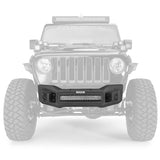 Rockline Front Stubby Bumper Textured Black 2007-2026 Jeep Wrangler JK/JL 2020-2025 Jeep Gladiator Go Rhino