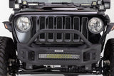 Rockline Front Stubby Bumper W/ Overrider Textured Black 2007-2025 Jeep Wrangler JK/JL 2020-2025 Jeep Gladiator Go Rhino