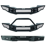 Rockline Front Full Width Bumper W/ Overrider Textured Black 2007-2024 Jeep Wrangler JK/JL 2020-2025 Jeep Gladiator Go Rhino