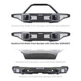 Rockline Winch Ready Front Full Width Bumper For Ford Bronco Textured Black 2021-2026 Ford Bronco Go Rhino