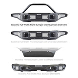 Rockline Winch Ready Front Full Width Bumper With Overrider For Ford Bronco Textured Black 2021-2026 Ford Bronco Go Rhino