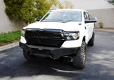 Element Front Bumper with Power Actuated Hide Away Light Bar Mount Textured Black 2019-2024 Ram 1500 Go Rhino
