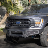 Element Front Bumper with Power Actuated Hide Away Light Bar Mount Textured Black 2021-2023 Ford F-150 Go Rhino
