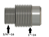 1"-14 by 3/4"16 Threaded Adapter for Diesel Fuel Filter Remote Mount Base