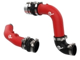 BladeRunner Aluminum Hot and Cold Charge Pipe Kit Red Ford Diesel Trucks 23-26 V8-6.7L (td) High Output aFe Power