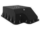 Pro Series Transmission Pan Black w/ Machined Fins Ford Diesel Trucks 94-10 V8-7.3L/6.0L/6.4L (td) aFe Power