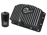 Pro Series Engine Oil Pan Black w/ Machined Fins Ford Diesel Trucks 11-26 V8-6.7L (td) aFe Power