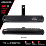 4 Inch Oval Hitch Step Black Powdercoat Go Rhino