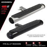 4 Inch Oval Hitch Step Black Powdercoat Go Rhino