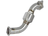 Twisted Steel Downpipe 3 Inch 304 Stainless Steel w/ Cat Cadillac Ats 13-19 / Chevy Camaro 16-19 L4-2.0L (t) aFe Power
