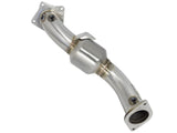 Twisted Steel Downpipe 3 Inch 304 Stainless Steel w/ Cat Cadillac Ats 13-19 / Chevy Camaro 16-19 L4-2.0L (t) aFe Power