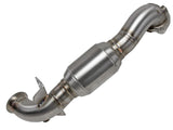 Twisted Steel Downpipe 2-1/2 Inch 304 Stainless Steel w/ Cat Mini Cooper S (R56) 07-15 L4-1.6L (t) N14/N18 aFe Power