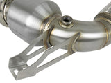 Twisted Steel Downpipe 3 to 2-3/4 Inch 304 Stainless Steel w/ Cat Mini Cooper S (F55/F56/F57) 15-19 L4-2.0L (t) B46 aFe Power