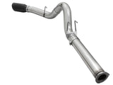 Atlas 5 Inch Aluminized Steel Dpf-Back Exhaust System w/Black Tip Ford Diesel Trucks 15-16 V8-6.7L (td) aFe Power