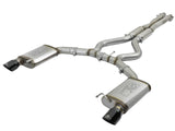 Mach Force-Xp 304 Stainless Steel Cat-Back Exhaust w/ Resonator Black Tip Ford Mustang 15-17 V8-5.0L/V6-3.7L aFe Power
