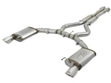 Mach Force-Xp 304 Stainless Steel Cat-Back Exhaust w/ Resonator Polished Tip Ford Mustang 15-17 V8-5.0L/V6-3.7L aFe Power