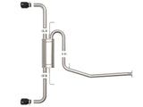Takeda 2-1/4 Inch to 2-1/2 Inch 304 Stainless Steel Cat-Back Exhaust w/ Black Tip Toyota RAV4 19-24 L4-2.5L aFe Power