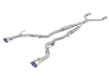 Takeda 2-1/2 Inch 304 Stainless Steel Cat-Back Exhaust System w/ Blue Flame Tips Infiniti Q50 16-24 V6-3.0L (tt) aFe Power