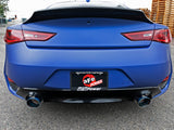 Takeda 2-1/2 Inch 304 Stainless Steel Cat-Back Exhaust System w/ Blue Flame Tips Infiniti Q60 17-22 V6-3.0L (tt) aFe Power