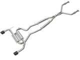 Takeda 2-1/2 Inch 304 Stainless Steel Cat-Back Exhaust System w/ Carbon Fiber Tips Infiniti Q50 14-15 V6-3.7L aFe Power