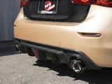 Takeda 2-1/2 Inch 304 Stainless Steel Cat-Back Exhaust System w/ Carbon Fiber Tips Infiniti Q50 14-15 V6-3.7L aFe Power