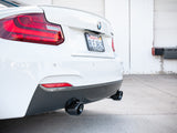 Mach Force-Xp 3 Inch to 2-1/2 Inch 304 Stainless Steel Axle-Back Exhaust Black BMW M235i (F22/23) 14-16 L6-3.0L (t) N55 aFe Power