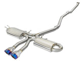 Takeda 3 Inch 304 Stainless Steel Cat-Back Exhaust System w/ Blue Flame Tips Honda Civic Si Sedan 17-20 L4-1.5L (t) aFe Power