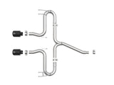 Takeda 2-1/2 Inch 304 Stainless Steel Axle-Back Exhaust System w/ Black Tips Honda Civic Sport 17-21 L4-1.5L (t) aFe Power