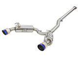 Takeda 3 Inch to 2-1/2 Inch 304 Stainless Steel Cat-Back Exhaust w/ Blue Flamed Tips Mitsubishi Lancer Evo X 08-15 L4-2.0L (t) aFe Power