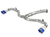 Takeda 3 Inch to 2-1/2 Inch 304 Stainless Steel Axle-Back Exhaust w/ Blue Flame Tip Hyundai Elantra GT 18-20 L4-1.6L (t) aFe Power