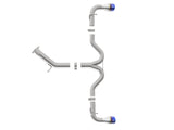 Takeda 3 Inch to 2-1/2 Inch 304 Stainless Steel Axle-Back Exhaust w/ Blue Flame Tip Hyundai Elantra GT 18-20 L4-1.6L (t) aFe Power