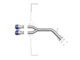 Takeda 3 Inch to 2-1/2 Inch 304 Stainless Steel Axle-Back Exhaust w/ Blue Flame Tip Hyundai Veloster 19-21 L4-1.6L (t) aFe Power