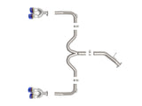 Takeda 3 Inch to 2-1/2 Inch 304 Stainless Steel Axle-Back Exhaust w/ Blue Flame Tips Kia Forte GT 22-24 L4-1.6L (t) aFe Power