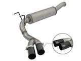 Rebel Series 3-1/2 Inch Stainless Steel Cat-Back Exhaust System w/Black Tip Ram 2500/3500 14-18 V8-6.4L Hemi aFe Power