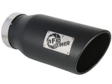 Large Bore-HD 5 Inch 409 Stainless Steel Dpf-Back Exhaust System w/Black Tip Ram Diesel Trucks 19-26 L6-6.7L (td) Slant Cut aFe Power