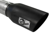 Large Bore-HD 5 Inch 409 Stainless Steel Dpf-Back Exhaust System w/Black Tip Ford Diesel Trucks 11-14 V8-6.7L (td) aFe Power