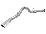 Large Bore-HD 5 Inch 409 Stainless Steel Dpf-Back Exhaust System w/Polished Tip Ford Diesel Trucks 15-16 V8-6.7L (td) aFe Power