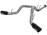 Large Bore-HD 4 Inch 409 Stainless Steel Dpf-Back Exhaust System w/Black Tip Ford Diesel Trucks 11-14 V8-6.7L (td) aFe Power