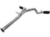Large Bore-HD 4 Inch 409 Stainless Steel Dpf-Back Exhaust System w/Black Tip Ford Diesel Trucks 11-14 V8-6.7L (td) aFe Power