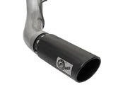 Large Bore-HD 5 Inch 409 Stainless Steel Dpf-Back Exhaust System w/Black Tip Ford Diesel Trucks 17-26 V8-6.7L (td) aFe Power