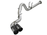 Rebel Xd Series 4 Inch 409 Stainless Steel Dpf-Back Exhaust w/Dual Black Tips Ford Diesel Trucks 11-14 V8-6.7L (td) aFe Power