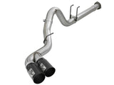 Rebel Xd Series 4 Inch 409 Stainless Steel Dpf-Back Exhaust w/Dual Black Tips Ford Diesel Trucks 15-16 V8-6.7L (td) aFe Power
