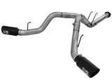 Large Bore-HD 4 Inch 409 Stainless Steel Dpf-Back Exhaust System w/Black Tip Ford Diesel Trucks 15-16 V8-6.7L (td) aFe Power
