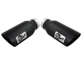 Large Bore-HD 4 Inch 409 Stainless Steel Dpf-Back Exhaust System w/Black Tip Ford Diesel Trucks 15-16 V8-6.7L (td) aFe Power