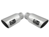 Large Bore-HD 4 Inch 409 Stainless Steel Dpf-Back Exhaust System w/Polished Tip Ford Diesel Trucks 15-16 V8-6.7L (td) aFe Power